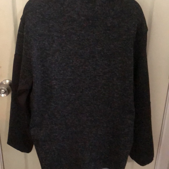 Blackish Gray Zip Up Fleece Sweater With Arm Zipper - Picture 2 of 4